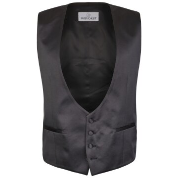 Wilvorst Herren Smokingweste V-Neck Drop8 Schwarz glänzend