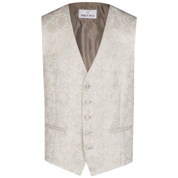 Wilvorst SINCE-1916 Herren Weste V-Neck Modern-Fit Beige Paisley