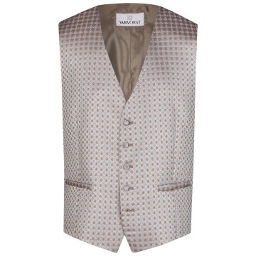 Wilvorst SINCE-1916 Herren Weste V-Neck Modern-Fit Braun gemustert