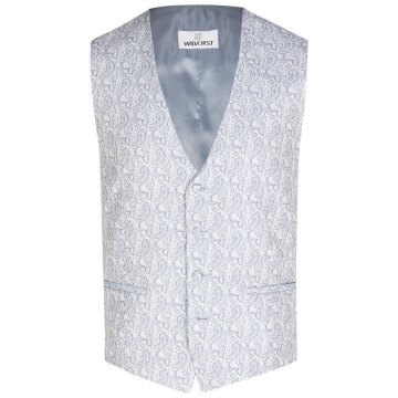 Wilvorst SINCE-1916 Herren Weste V-Neck Drop8 Hellblau gemustert 46
