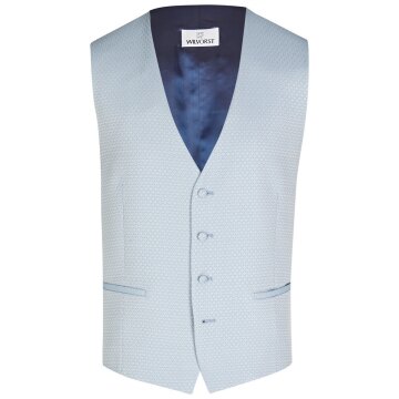 Wilvorst SINCE-1916 Herren Weste V-Neck Drop8 Hellblau gemustert
