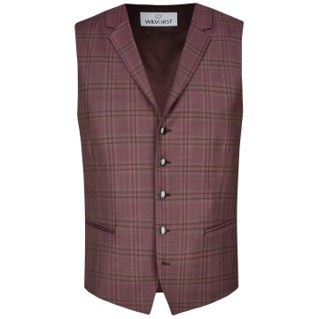 Wilvorst SINCE-1916 Herren Weste Revers Drop8 Bordeaux kariert