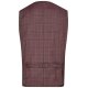 Wilvorst SINCE-1916 Herren Weste Revers Drop8 Bordeaux kariert