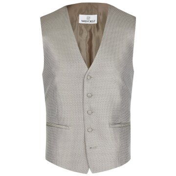Wilvorst SINCE-1916 Herren Weste V-Neck Drop8 Braun strukturiert 102