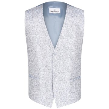 Wilvorst SINCE-1916 Herren Weste V-Neck Modern-Fit Hellblau Floral 98