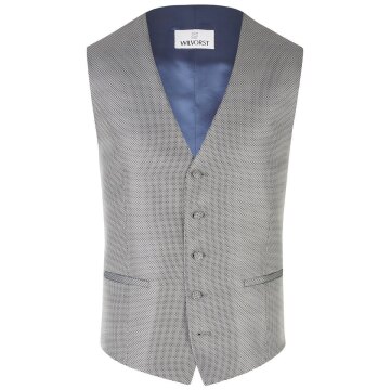 Wilvorst SINCE-1916 Herren Weste V-Neck Drop8 Blau/Beige strukturiert