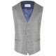 Wilvorst SINCE-1916 Herren Weste V-Neck Drop8 Blau/Beige strukturiert
