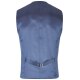Wilvorst SINCE-1916 Herren Weste V-Neck Drop8 Blau/Beige strukturiert