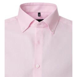 VENTI Herren Businesshemd Langarm Button-Down Modern-Fit Rosa 40