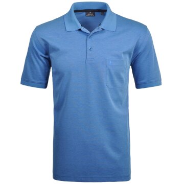 RAGMAN Herren Poloshirt Kurzarm Polokragen Regular Baumwollmix Blau M