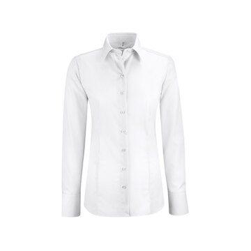 Greiff LEASING Damen Business-Bluse Langarm Kent Regular-Fit Weiß