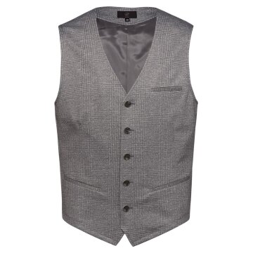 Greiff CASUAL Herren Jerseyweste Regular-Fit Hellgrau Glencheck