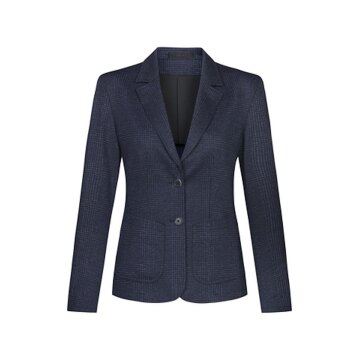 Greiff CASUAL Damen Jersey-Blazer Regular-Fit Blau Glencheck