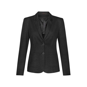 Greiff CASUAL Damen Jersey-Blazer Regular-Fit Anthrazit Glencheck