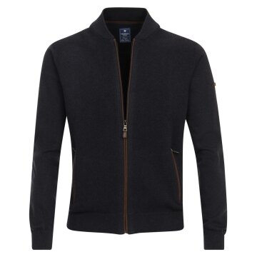 REDMOND Casual Herren Strickjacke Zipper Baumwolle Marine