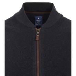 REDMOND Casual Herren Strickjacke Zipper Baumwolle Marine