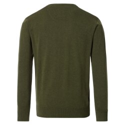 REDMOND Casual Herren Pullover Langarm Rundhals Comfort Olivgrün L