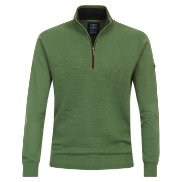 REDMOND Casual Herren Strick-Troyer Comfort Baumwolle Grün