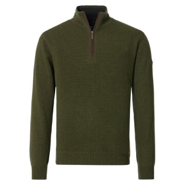 REDMOND Casual Herren Strick-Troyer Comfort Baumwolle Olivgrün