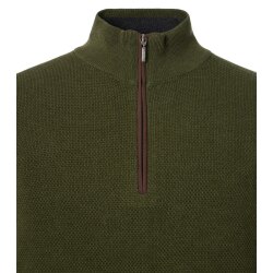 REDMOND Casual Herren Strick-Troyer Comfort Baumwolle Olivgrün