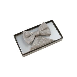 Wilvorst SINCE-1916 Herren Schleife Einstecktuch Beige...
