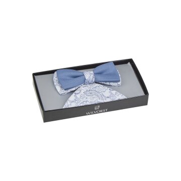 Wilvorst SINCE-1916 Herren Schleife Einstecktuch Hellblau Floral