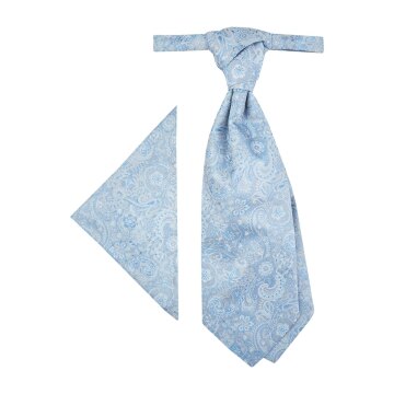 Wilvorst SINCE-1916 Herren Plastron Einstecktuch Hellblau Paisley