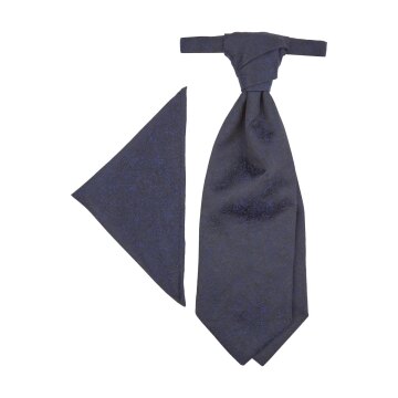 Wilvorst TZIACCO Herren Plastron Einstecktuch Mitternachtsblau gemustert