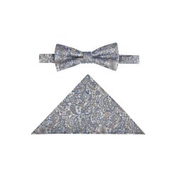 Wilvorst TZIACCO Herren Schleife Einstecktuch Blau Paisley