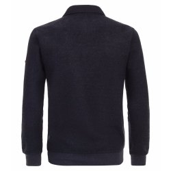 REDMOND Casual Herren Sweat-Polo Langarm Regular-Fit Marine