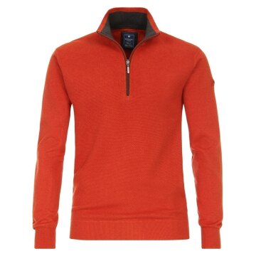 REDMOND Casual Herren Strick-Troyer Comfort Baumwolle Terra