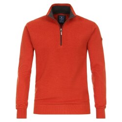 REDMOND Casual Herren Strick-Troyer Comfort Baumwolle Terra
