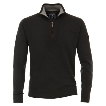 REDMOND Casual Herren Strick-Troyer Zipper Comfort Anthrazit