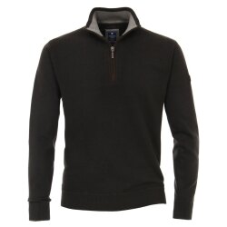 REDMOND Casual Herren Strick-Troyer Zipper Comfort Anthrazit