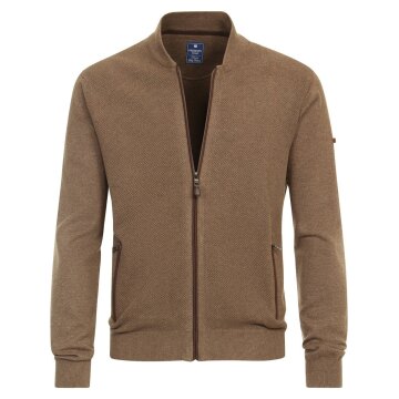 REDMOND Casual Herren Strickjacke Zipper Comfort Baumwolle Braun