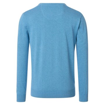 REDMOND Casual Herren Pullover Langarm Rundhals Comfort Hellblau
