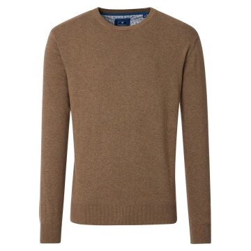 REDMOND Casual Herren Pullover Langarm Rundhals Comfort Braun