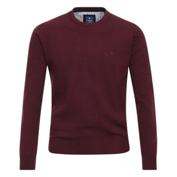 REDMOND Casual Herren Pullover Langarm Rundhals Comfort Bordeaux