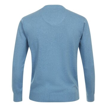 REDMOND Casual Herren Pullover Langarm V-Neck Comfort Hellblau
