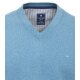 REDMOND Casual Herren Pullover Langarm V-Neck Comfort Hellblau