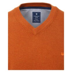 REDMOND Casual Herren Pullover Langarm V-Neck Comfort Orange