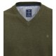 REDMOND Casual Herren Pullover Langarm V-Neck Comfort Olivgrün