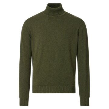 REDMOND Casual Herren Pullover Langarm Rollkragen Olivgrün