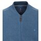 REDMOND Casual Herren Strickjacke College Zipper Comfort Mittelblau