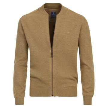 REDMOND Casual Herren Strickjacke College Zipper Comfort Hellbraun