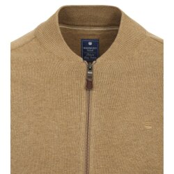 REDMOND Casual Herren Strickjacke College Zipper Comfort Hellbraun