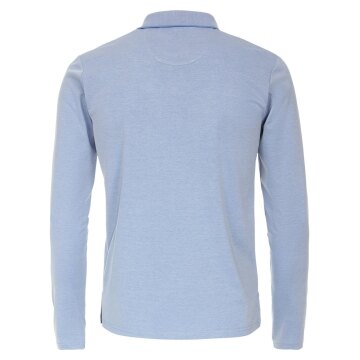 REDMOND Casual Herren Polo-Shirt Langarm Regular-Fit Jersey Hellblau