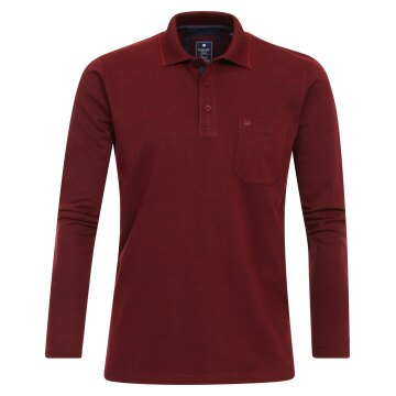 REDMOND Casual Herren Polo-Shirt Langarm Regular-Fit Jersey Rot