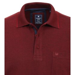 REDMOND Casual Herren Polo-Shirt Langarm Regular-Fit Jersey Rot