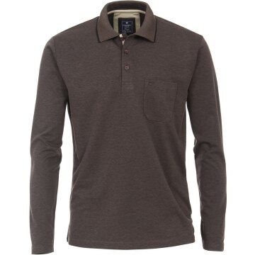 REDMOND Casual Herren Polo-Shirt Langarm Regular-Fit Jersey Anthrazit